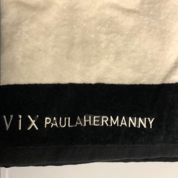 VIX PAULA HERMANNY STRIPE BLACK WHITE TOWEL - Picture 4 of 4